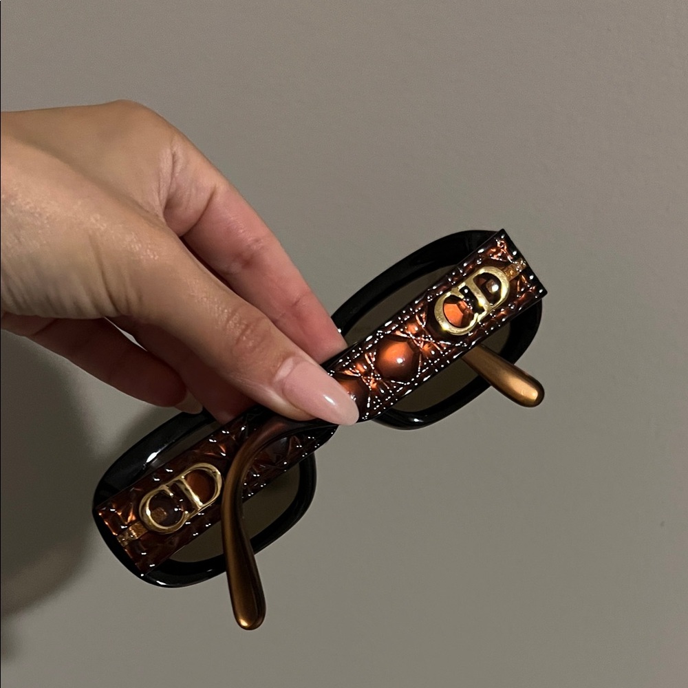 SOLD! Christian Dior Women's Brown and Gold Sunglasses